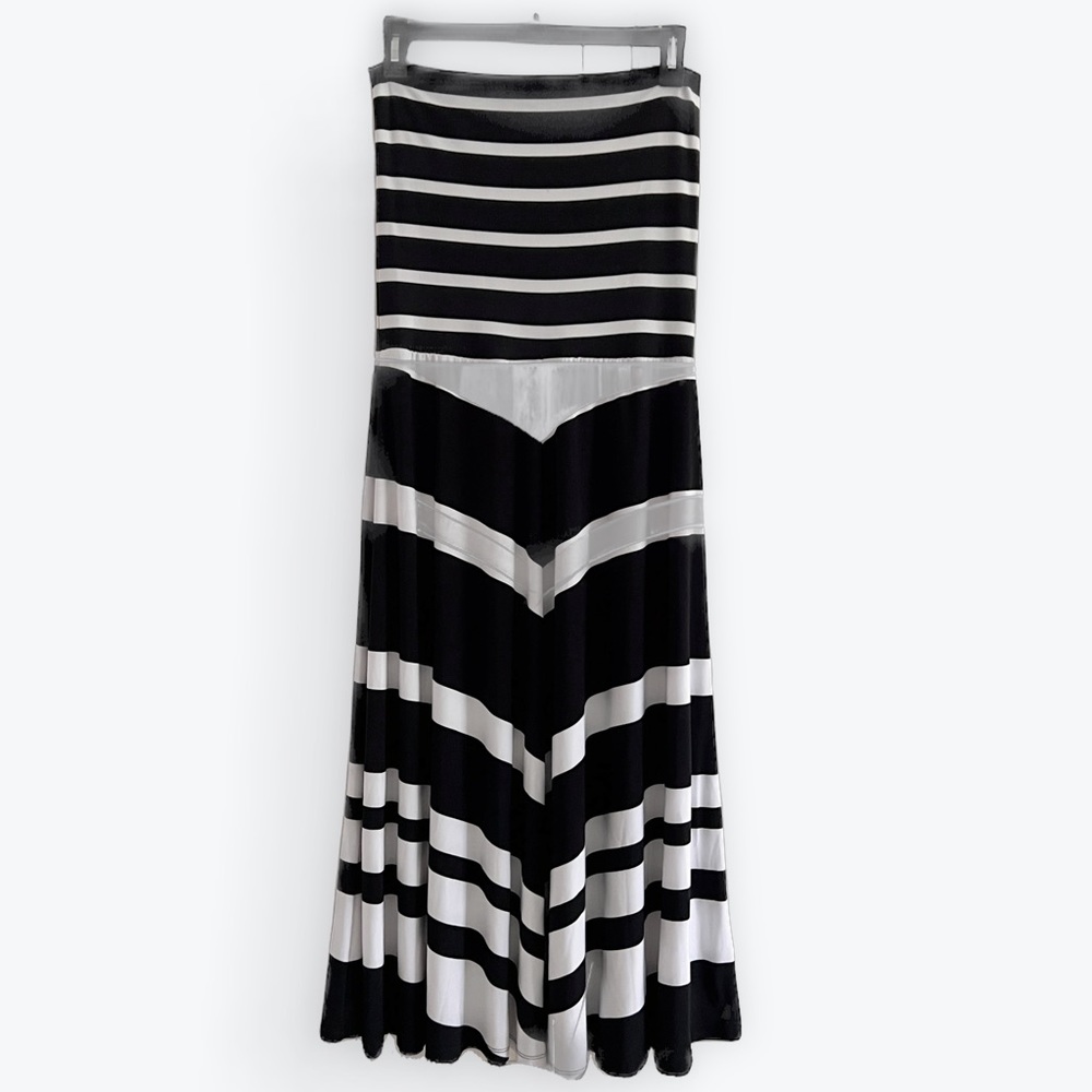 INC Convertible Dress or Skirt Black & White Stripe Size Petite Medium